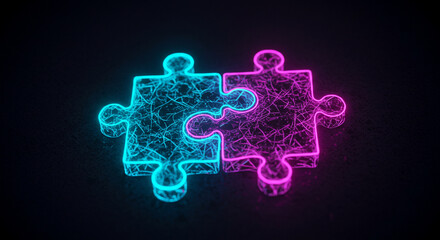 Fototapeta premium puzzle neon color