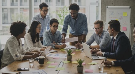 Collaborative Business Meeting With Diverse People in Office Setting
