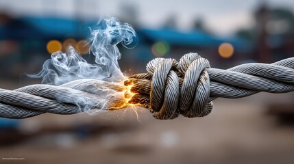 Metal rope knot failure