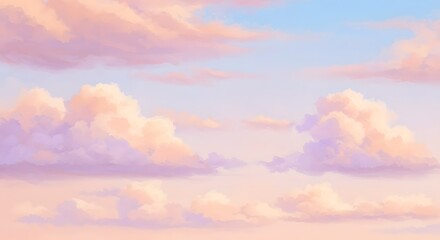 Abstract watercolor sky with light clouds in soft pastel shades. Gentle and ethereal tones perfect for meditation or wellness themes. Generative Ai
