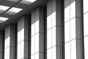 Modern Architecture Facade, Striking Geometric Design with light and shadow