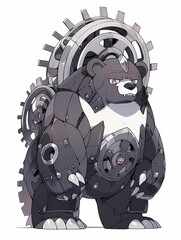 Dark fantasy creature with mechanical claws