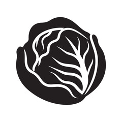 Cabbage vegetable icon vector illustration isolated on white background silhouette