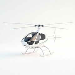 Modern Helicopter High-Quality Studio Render in Soft Pastel Colors