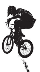 Obraz premium man bmx acrobatic figure silhouette