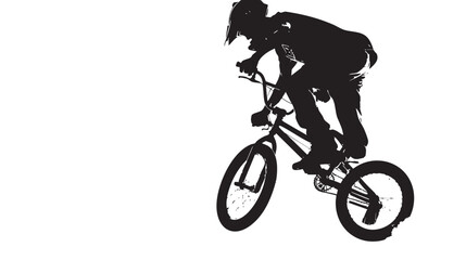 Fototapeta premium man bmx acrobatic figure silhouette