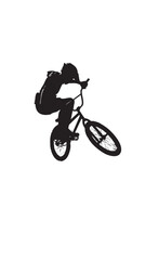 man bmx acrobatic figure silhouette