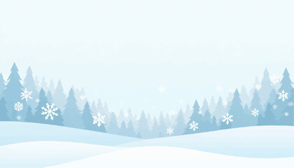 Winter landscape with snow and trees