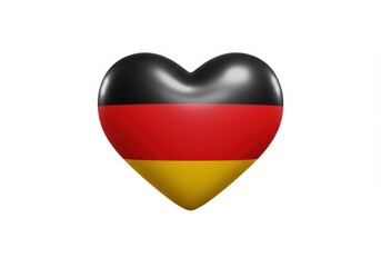A vibrant heart shaped with the colors of the German flag, ideal for patriotic themes.