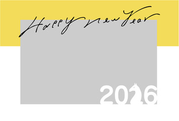2026年 午年のシンプルな年賀状テンプレート（写真フレーム付き）