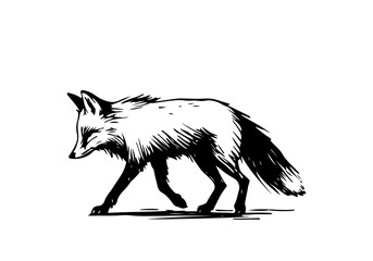 Fox hand drawn sketch vector illustration