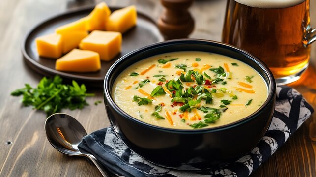 Vermont Cheddar Ale Soup Burlington beer cheese blend comforting