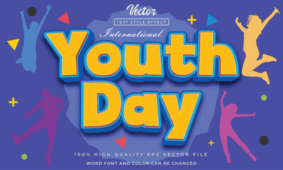 International youth day 3d text effect