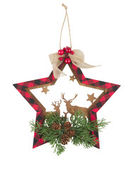 Christmas star decorations cut out isolated transparent background
