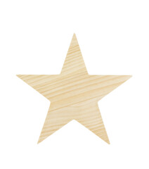 wooden star cut out isolated transparent background