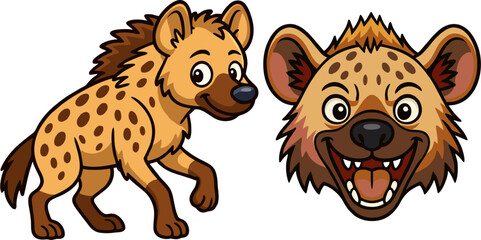 Fototapeta premium Cartoon hyenas vector.eps