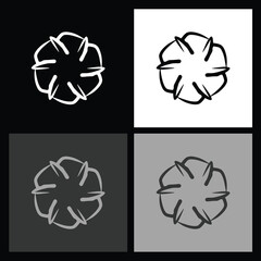 Monochrome Radial Icon in Black and White – High-Quality Graphic Design for Logos, Websites, and Professional Branding Needs