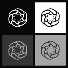 Modern Black and White Radial Icon – Clean, Geometric Design for Logos, Digital Media, and Minimalist Branding Solutions