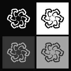 High-Quality Black and White Radial Icon – Ideal for Digital Branding, Websites, and Minimalist Logo Design with a Clean Finish