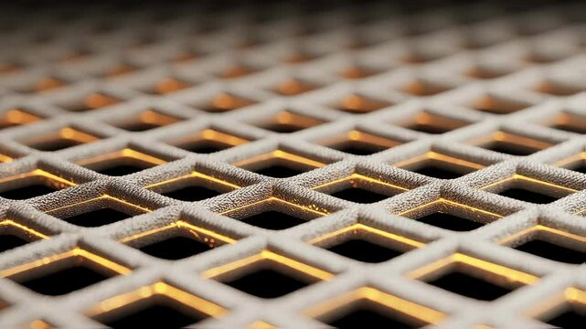 Heat resistant material forming luminous protective grid, blocking intense radiation while maintaining structural integrity in high temperature technological environment