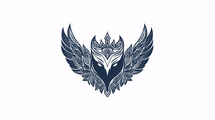 Obraz premium Ornate Owl Wings Crest Design.