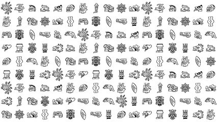 Naklejka premium Aztec glyphs, some Aztec symbols
