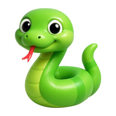 Obraz premium PNG Cute cartoon green snake illustration.