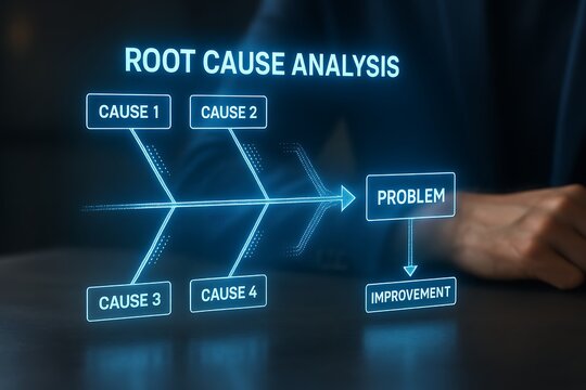 Depicting root cause analysis process, identifying and resolving issues