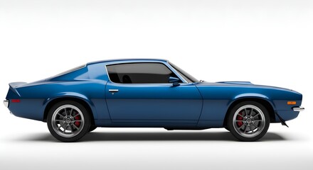 Fototapeta premium Classic Blue Muscle Car A Timeless Icon of Automotive Design