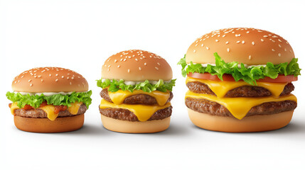 Three Burgers - Small, Medium, Large