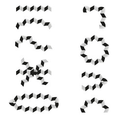 Naklejka premium Geometric chain shape. Angular block symbol. Vector zigzag belt. Abstract decorative element.