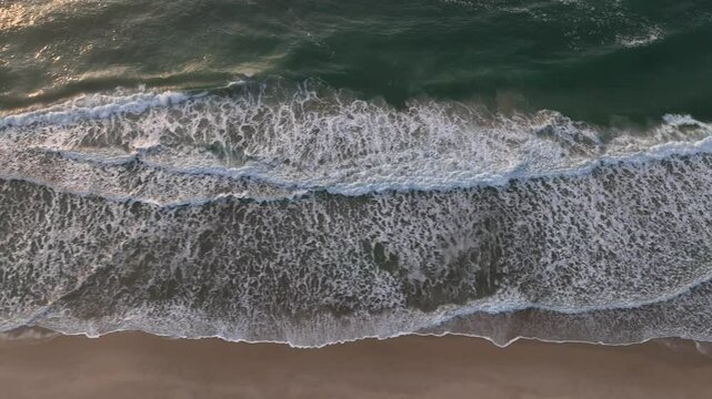 Florianopolis in Santa Catarina during a wonderful sunrise. Mo&ccedil;ambique Beach in aerial view.