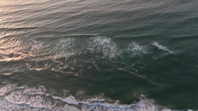 Florianopolis in Santa Catarina during a wonderful sunrise. Mo&ccedil;ambique Beach in aerial view.