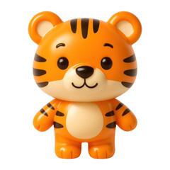 PNG Cute cartoon tiger toy illustration.
