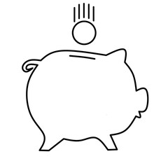 Piggy Bank design vector on white background,piggy bank design illustration,piggy bank design stock,piggy bank outline icon