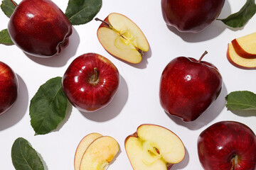 Red apples, concept of fresh and healthy food