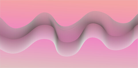 Colourful abstract wave vector background with flowing pink and purple curves