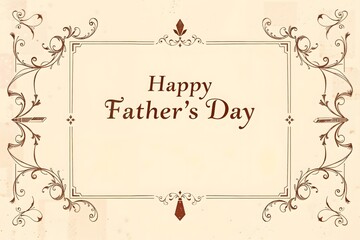 Vintage card design for Father's Day with ornate border for Father's Day  