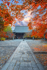  Shinnyodo or Shinshogokurakuji temple with beautiful autumn scenario in Kyoto, Japan