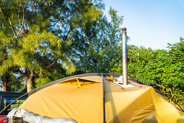 キャンスタイル ドームテント 屋外 薪ストーブ キャンプギア テント設営 