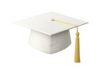 Graduation cap with gold tassel represents academic achievement and the culmination of years of study