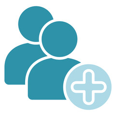 Add User dual tone blue color, mini illustration icon. use for modern concept, print, UI, UX kit, web and app development. Vector related to account management, ecommerce, banking and finance.