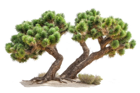 Double joshua tree isolated on transparent background