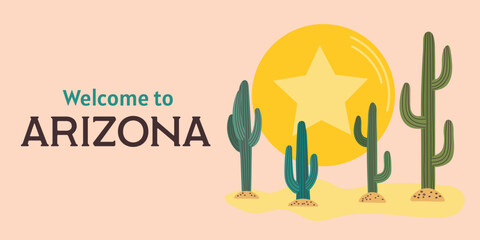 Welcome to Arizona card banner invitation poster
