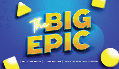 Text effect editable vector graphic of The big epic, perfect for perfect for movie title, poster title,promo title, etc.