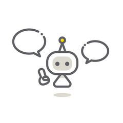 AIアシスタントのイメージイラスト　シンプルでお洒落な線画イラスト