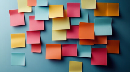 A vibrant collage of colorful sticky notes on background