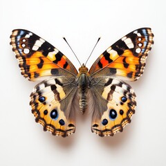 Fototapeta premium Detailed close-up of a painted lady butterfly.