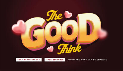 Text effect editable vector graphic of the good think, perfect for  festival poster title, poster title, etc.