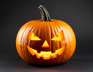 Jack-o'-lantern isolated on a black background